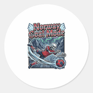 Norway Goal Mode Skeleton Striker Nations Streetwe Classic Round Sticker