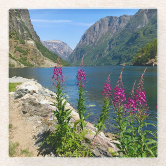 Norway Gudvangen Village Scene Glass Coaster