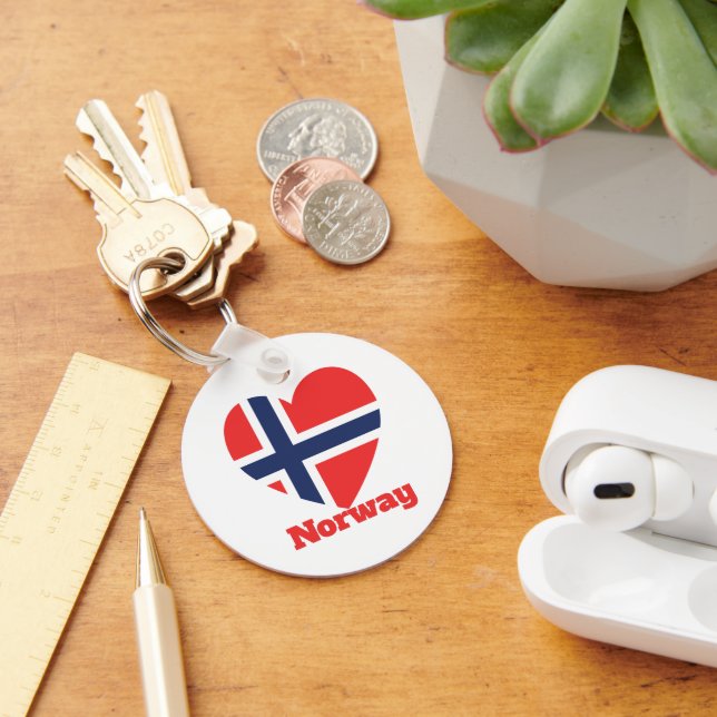 Norway Heart Flag Keychain (Desk)