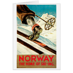 Norway - Home of Skiing Travel Art