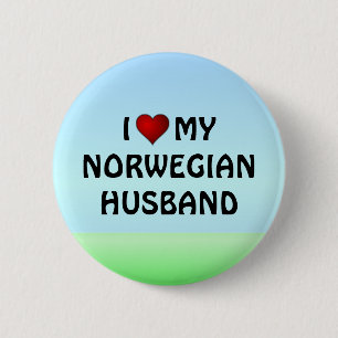 Norway: I LOVE MY NORWEGIAN HUSBAND 2 Inch Round Button