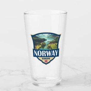 Norway Illustration Retro Badge Glass