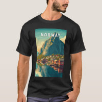 Norway Illustration Travel Art Vintage