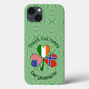 Norway Ireland USA Shamrock Flag Personalized iPhone 13 Case