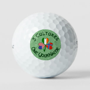 Norway Ireland USA Shamrock Flag Personalized Golf Balls