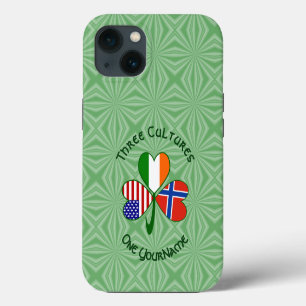 Norway Ireland USA Shamrock Flag Personalized iPhone 13 Case