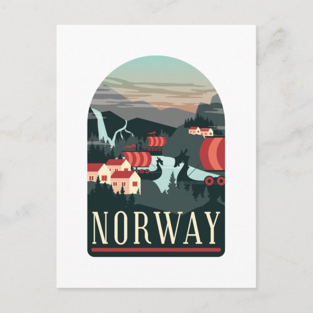 Norway Landscape Vintage Travel Postcard (Front)