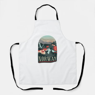 Norway Landscape Vintage Travel Postcard Apron