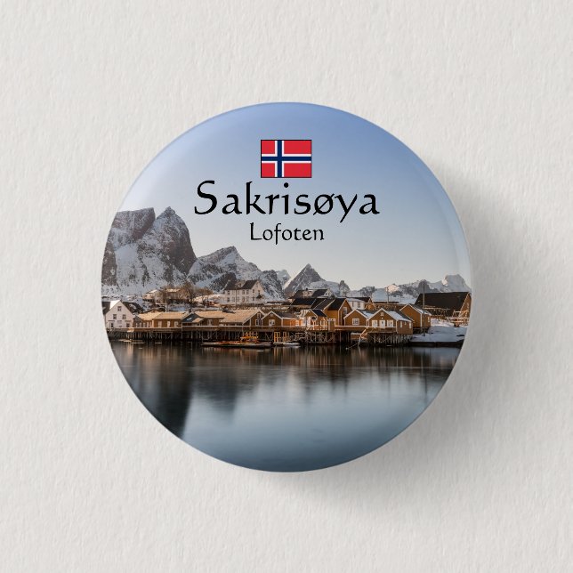 Norway Lofoten Islands 1 Inch Round Button (Front)
