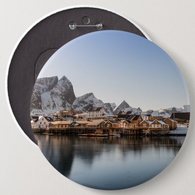 Norway Lofoten Islands 6 Inch Round Button (Front & Back)