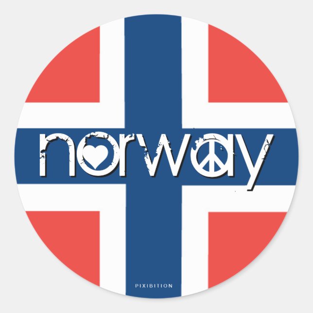 Norway Love Peace Sticker 1 (Front)