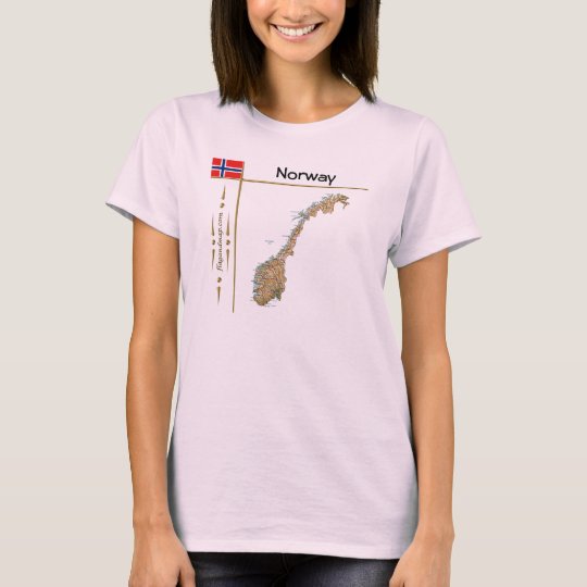 Norway Map + Flag + Title T-Shirt