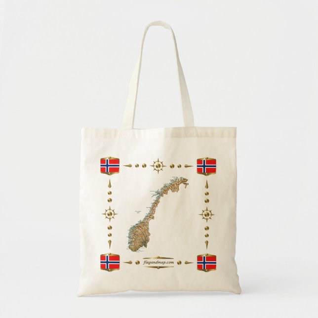 Norway Map + Flags Bag (Front)