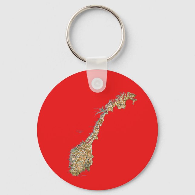 Norway Map Keychain (Front)