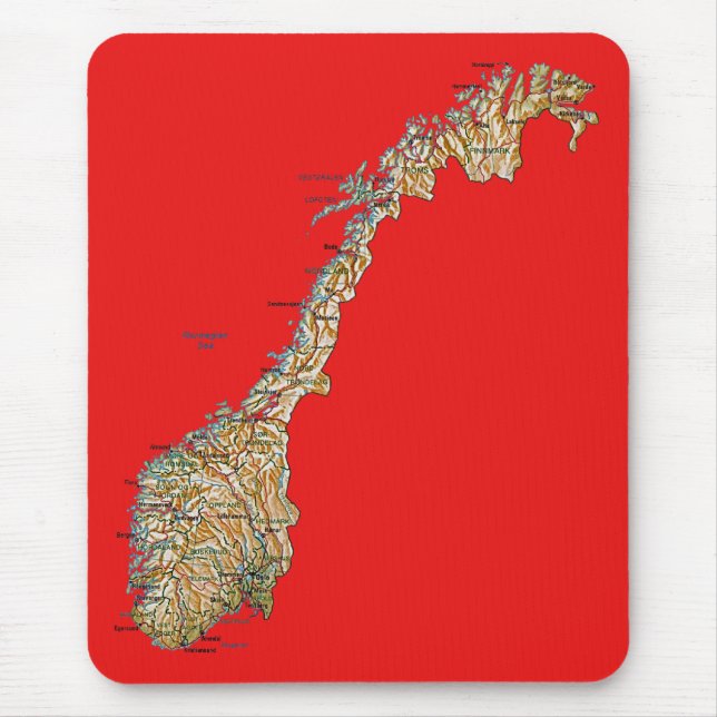 Norway Map Mousepad (Front)
