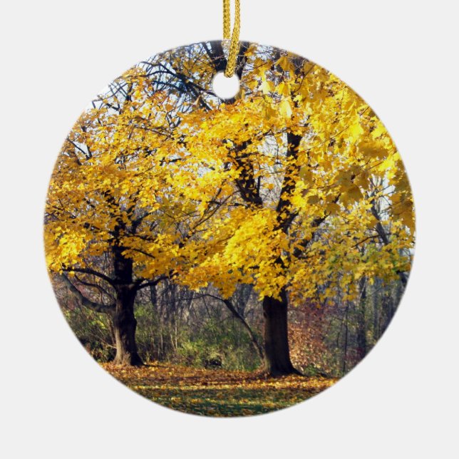 Norway Maples Ceramic Ornament (Front)