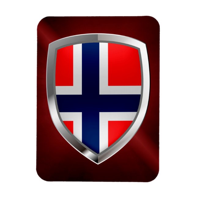 Norway Metallic Emblem Magnet (Vertical)