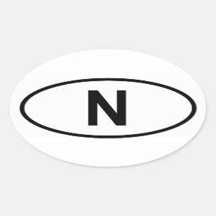 Norway "N" Oval Sticker