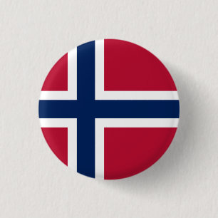 Norway National Flag 1 Inch Round Button