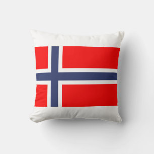 Norway National Flag European Symbol Pattern Throw Pillow