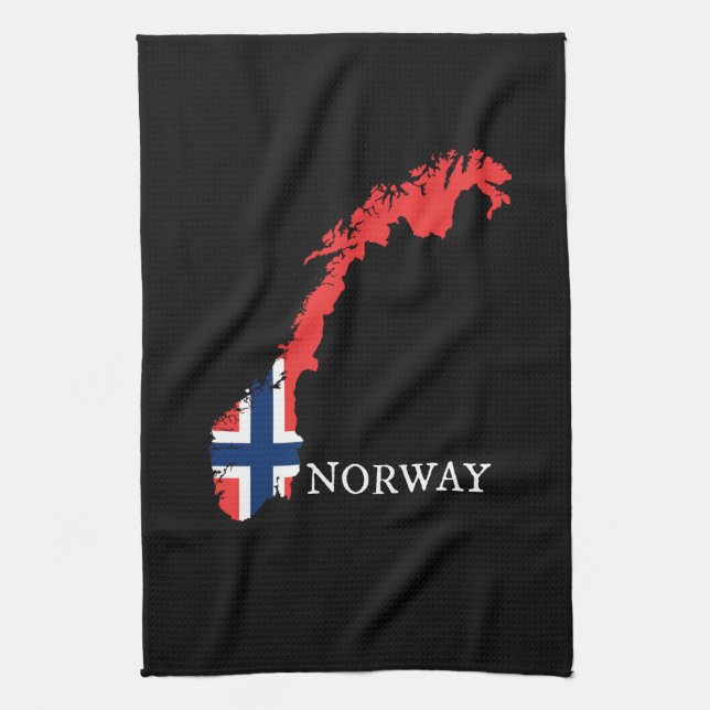 Norway - Norway Flag Kitchen Towel (Vertical)