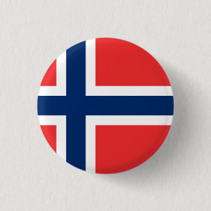 Norway (Norwegian) Flag 1 Inch Round Button