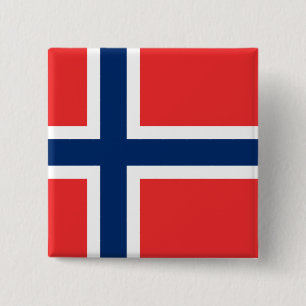 Norway (Norwegian) Flag 2 Inch Square Button