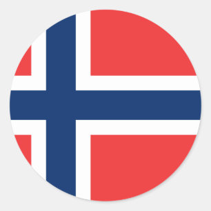Norway (Norwegian) Flag Classic Round Sticker