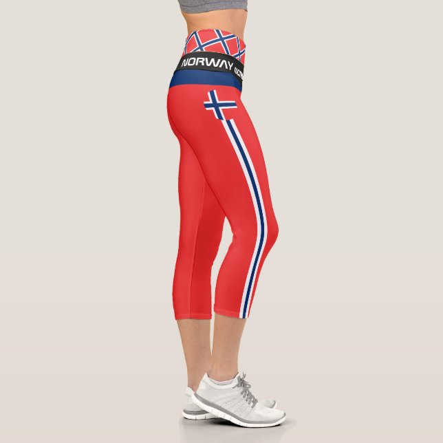 Norway & Norwegian Flag fashion, Fitness, Sports Capri Leggings (Right)