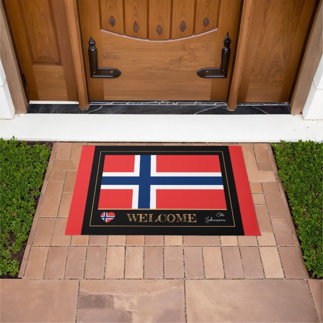 Norway & Norwegian Flag house mats/sports Welcome Doormat (Outdoor)