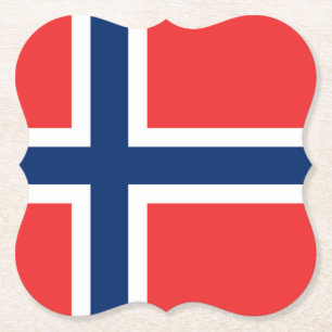 Norway (Norwegian) Flag Paper Coaster