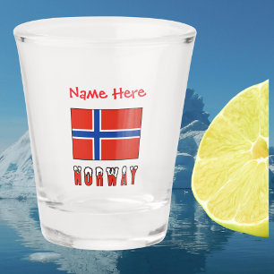 Norway Norwegian Flag Red Personalized  Shot Glass