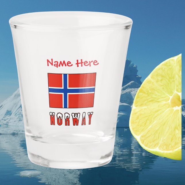 Norway Norwegian Flag Red Personalized  Shot Glass (Creator Uploaded)