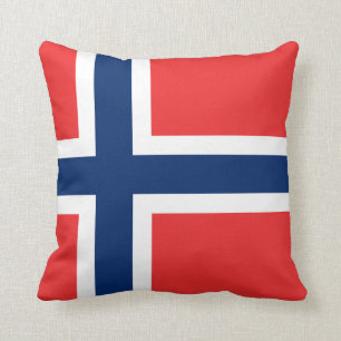 Norway (Norwegian) Flag Throw Pillow