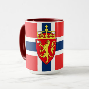 Norway, Norwegian flag, with coat of arms Mug