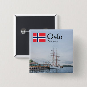 Norway Oslo Souvenir 2 Inch Square Button