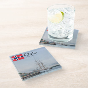 Norway Oslo Souvenir Glass Coaster