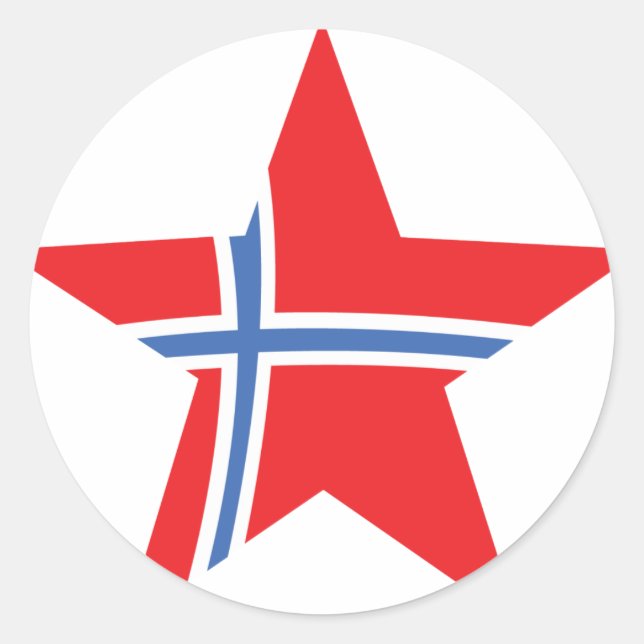 Norway Red Star - Flag Classic Round Sticker (Front)