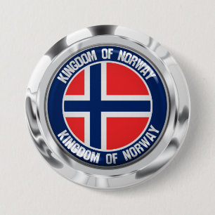 Norway Round Emblem 3 Inch Round Button