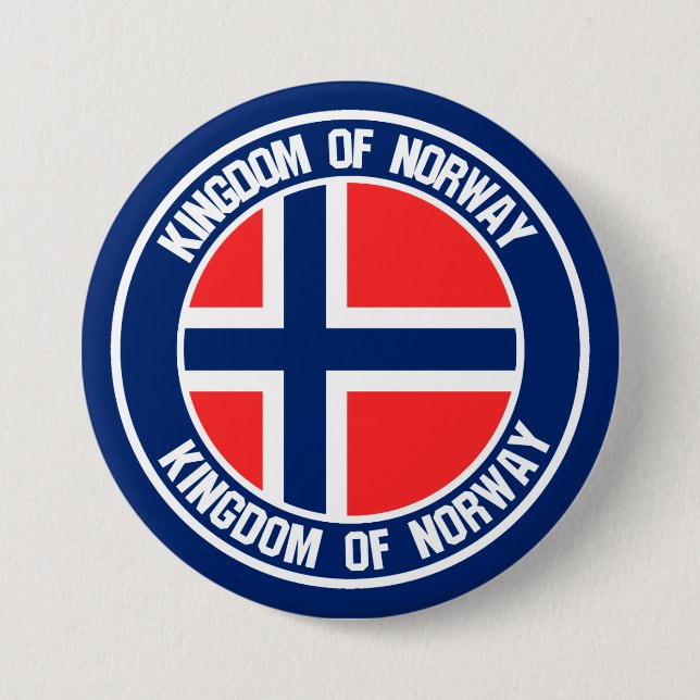 Norway Round Emblem 3 Inch Round Button (Front)