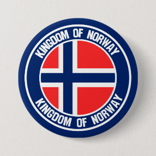 Norway Round Emblem 3 Inch Round Button