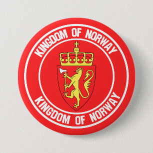 Norway Round Emblem 3 Inch Round Button