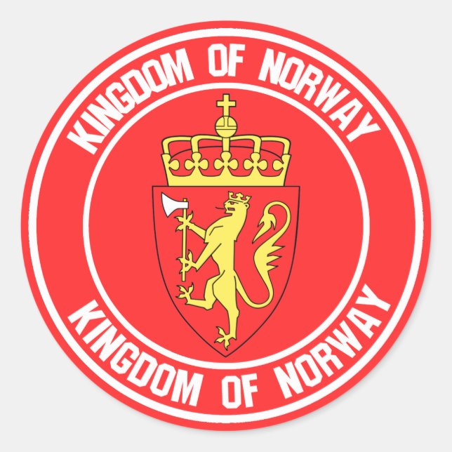 Norway Round Emblem Classic Round Sticker (Front)