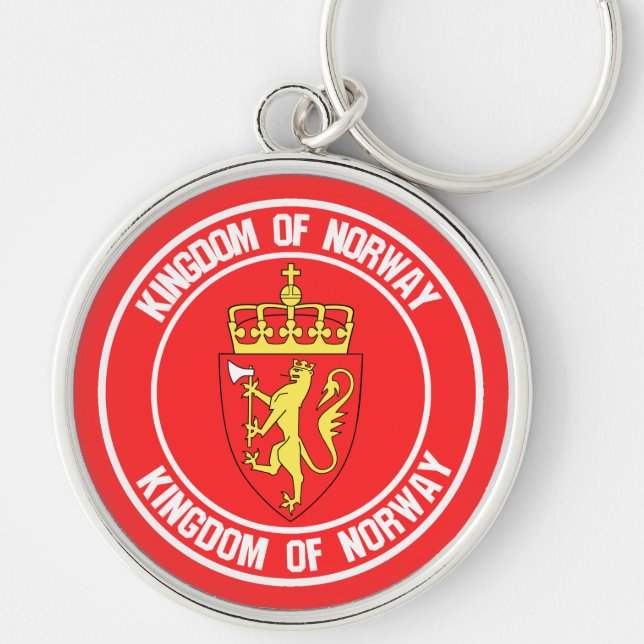 Norway Round Emblem Keychain (Front)