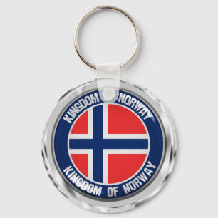 Norway Round Emblem Keychain
