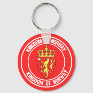 Norway Round Emblem Keychain