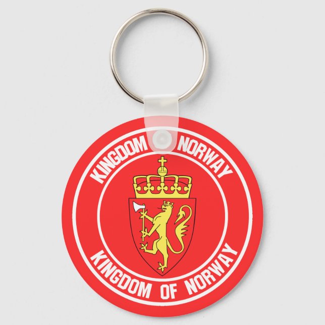 Norway Round Emblem Keychain (Front)