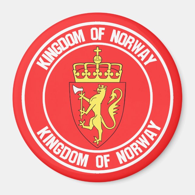 Norway Round Emblem Magnet (Front)
