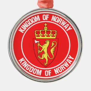 Norway Round Emblem Metal Ornament