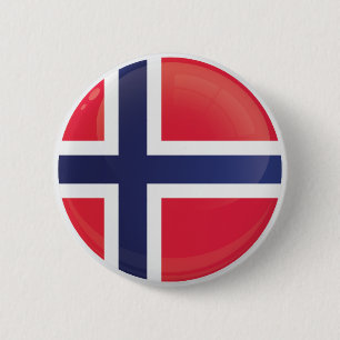 Norway  Round Icon Flag 2 Inch Round Button